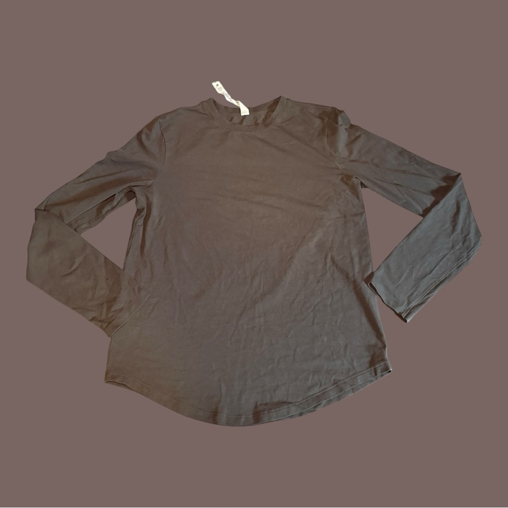 Lululemon Athletica Brown Fitted Long Sleeve Tee Sz 4